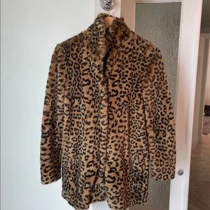 Zara faux fur cheetah coat size small